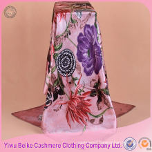 High quality customized hand-rolled edges satin scarf malaysia